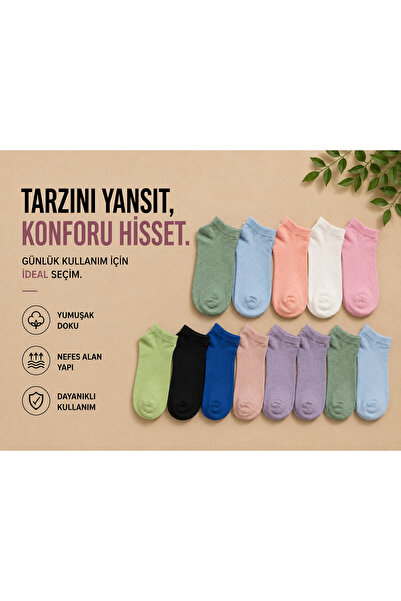 Genel Markalar Renkli Patik Çorap 4'lü Paket | Premium Pamuklu | Günlük Kullanım