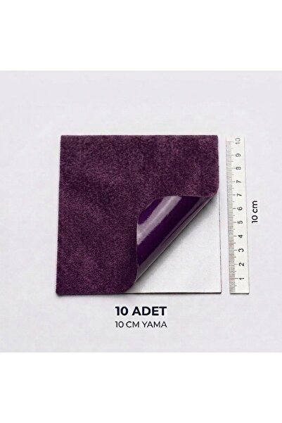 HALFART Kendinden Yapışkanlı Alcantara Tamir Yaması 10x10 Cm 10 Adet Süet Kum...