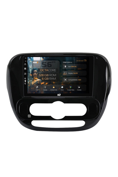 HUB64 Navigație Android Kia Soul (2014-2019), 9 inch, 6GB RAM, CarPlay și And...