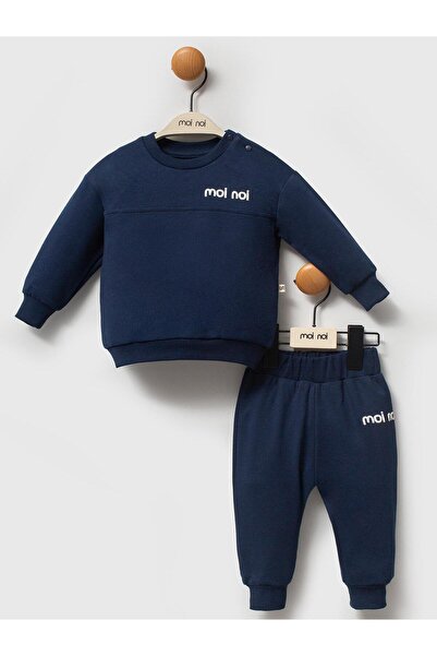 Moi Noi 2-Piece Embroidered Set for 3-12 Months - Navy Blue