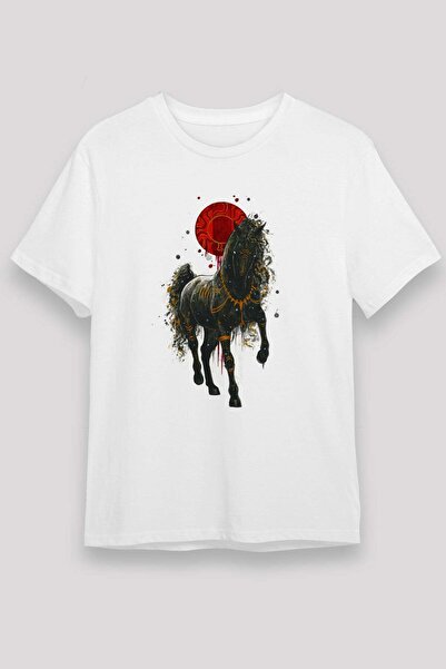 Darkhane تي شيرت أبيض للجنسين من Horse