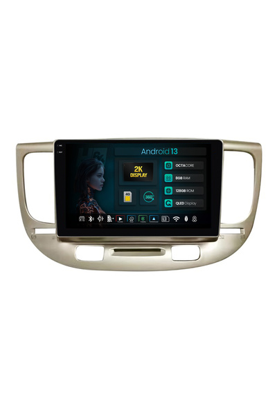 HUB64 Navigație Android Kia Rio (2005-2011), 9.5 inch, 8GB RAM, CarPlay și An...