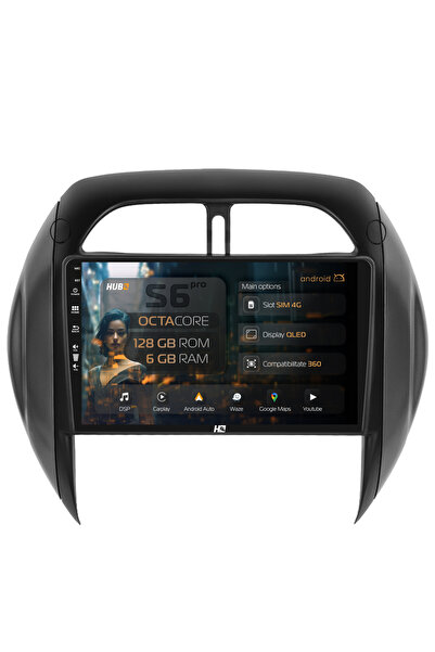 HUB64 Navigație Android Toyota RAV4 (2003-2005), 9 inch, 6GB RAM, CarPlay și ...
