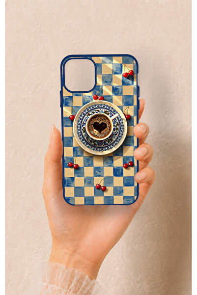 Vip Case iPhone 11 Pro Max Uyumlu Kalpli Kahve Desenli Silikon Kılıf