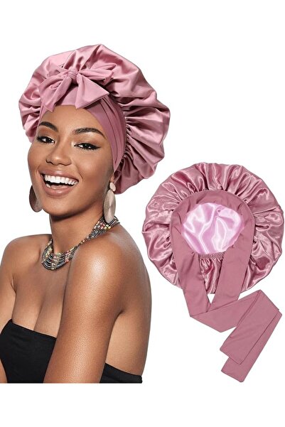 GENERAL Double Layer Round Satin Reversible Elastic Band Bowknot Hair Care Bo...