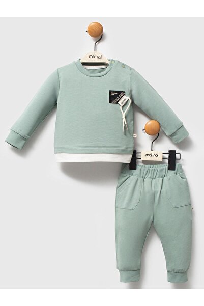 Moi Noi 2-Piece Embroidered Set for 3-12 Months - Green