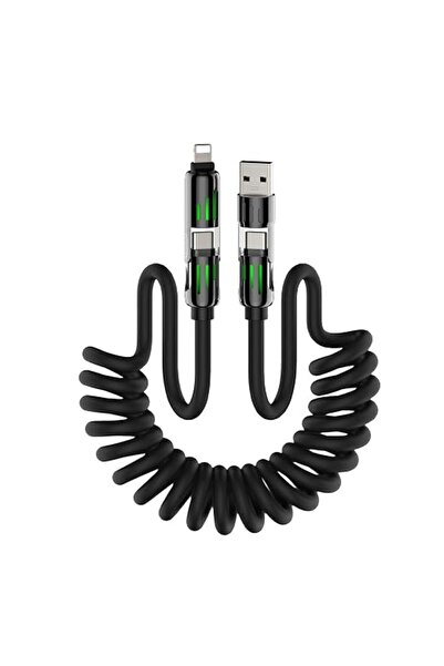 NALACAL 4-in-1 Coiled USB Charging Cable - MAX 240W Fast Charging & Data Sync...