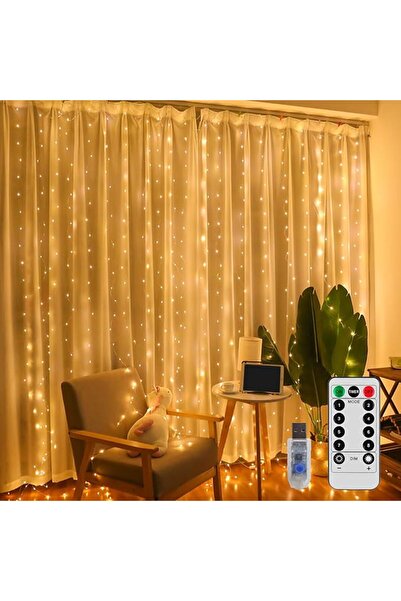 Beauenty 3M*3M Curtain String Lights, 300 LED USB Powered Dimmable Fairy Ligh...