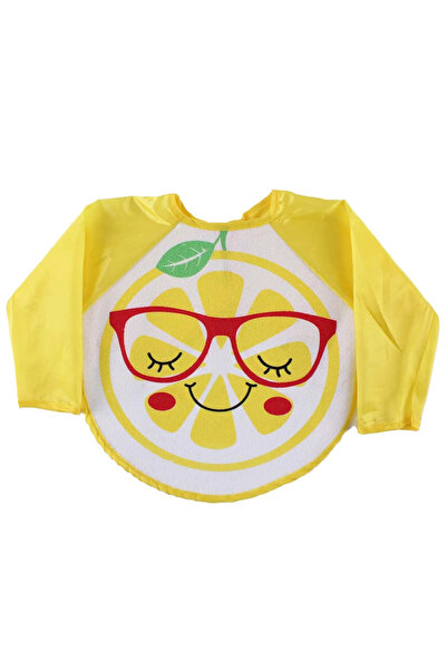 bebegen Unisex Yellow Lemon Patterned Long Sleeve Apron