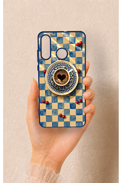Vip Case Huawei P30 Lite Uyumlu Kalpli Kahve Desenli Silikon Kılıf