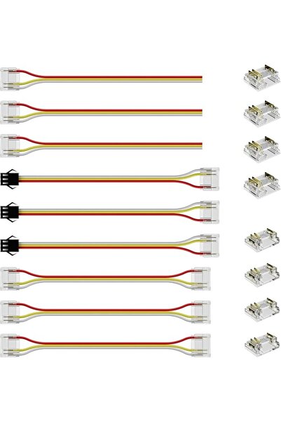 KASTWAVE موصلات شريط إضاءة LED ذكية RGB مقاس 12 مم، طرفية بدون لحام بثلاثة أس...