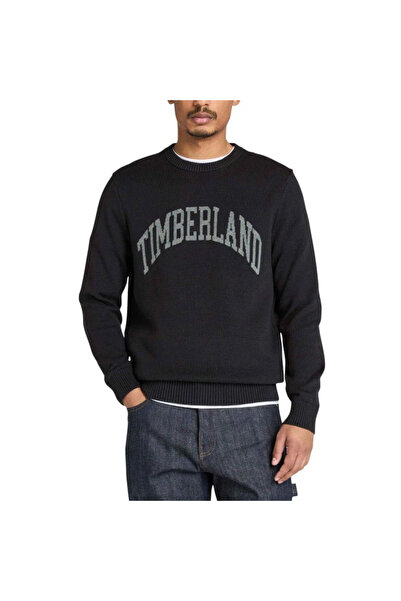 Timberland سترة جرافيك سويت شيرت سوداء للرجال