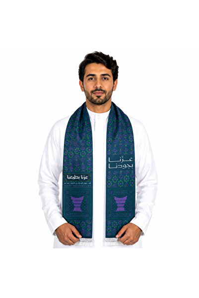 wafra store عبوة من 4 وشاح اليوم الوطني السعودي بتصميم عبارات "عزنا بطبعنا" و...