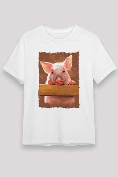 Darkhane Pig White Unisex T-Shirt T-Shirt