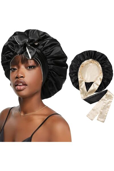 KASTWAVE Satin Bonnet Silk Sleep Cap Hair Bonnets for Women Stretchy Tie Band...