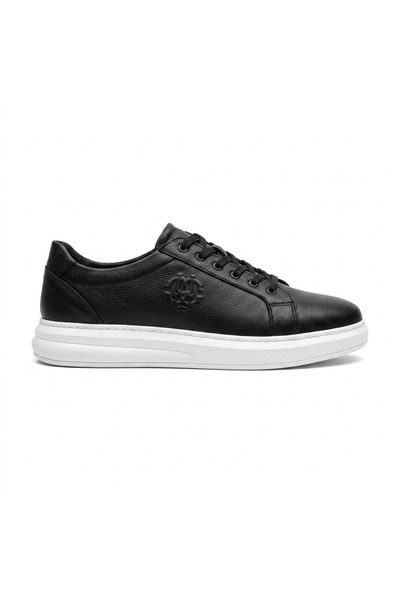CihanShoes Genuine Leather Orthopedic Large Size Oversized Size 47 Black