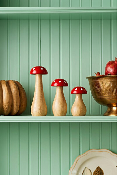 Kitchen Life 3'lü Ahşap Dekoratif Mantar Seti