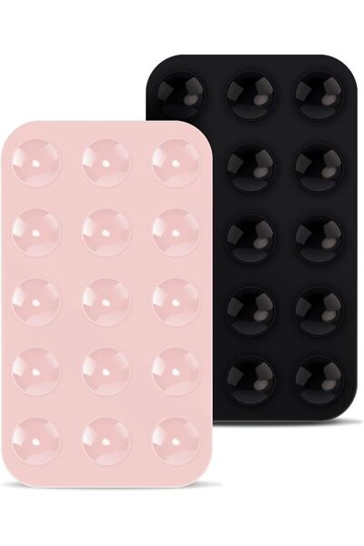 EXCEFORE 2 Pack Silicone Suction Phone Case, Double Sided Suction Cup, Anti-S...