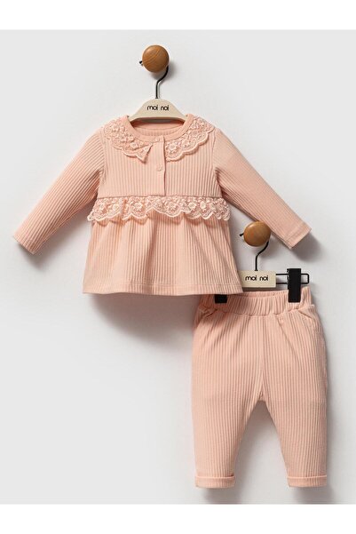 Moi Noi 2-Piece Printed 3-12 Month Set - Powder