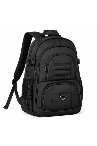 woomino Unisex Black 5-Pocket Water-Resistant Backpack for Travel, Outdoor an...