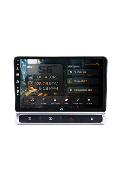 HUB64 Navigație Android Citroen C3 (2024+) High-V, 9 inch, 6GB RAM, CarPlay ș...