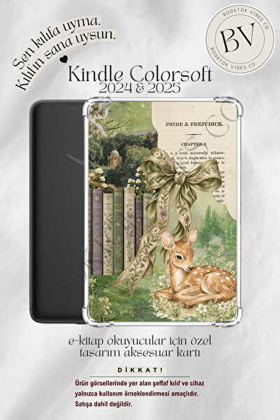BookTok Vibes Co. Yeşil Masal Vintage Kolaj Insert - Kindle ve Kobo E-Kitap O...