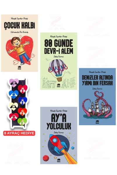 Ema Yayınları مجموعة القراءة للصفوف 5.6.7 و8، رحلة إلى القمر Denizler Altında...