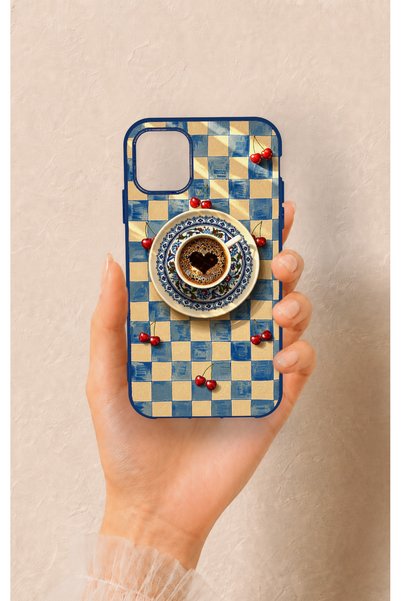 Vip Case iPhone 11 Compatible Heart Coffee Pattern Silicone Case