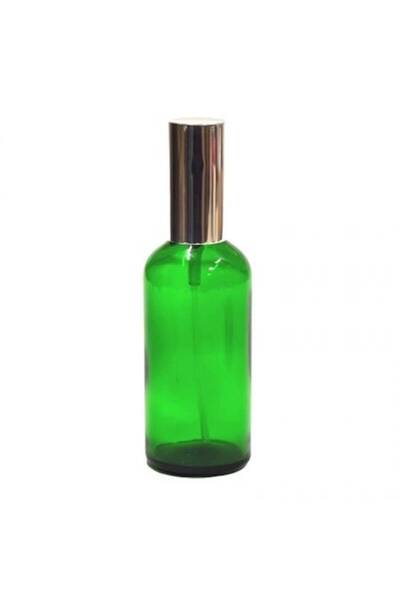 OEM Green bottle with spray pump, silver spray pump, 100ml