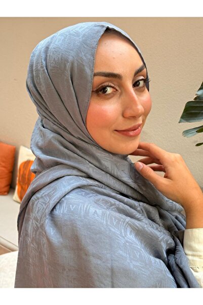 Firuze scarf شال جاكار بنمط رمادي