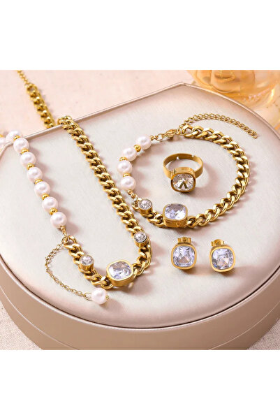 Peach Jewelry Peach Jewerly Γυναικείο Σετ Κοσμημάτων Από Ανοξείδωτο Ατσάλι 30...