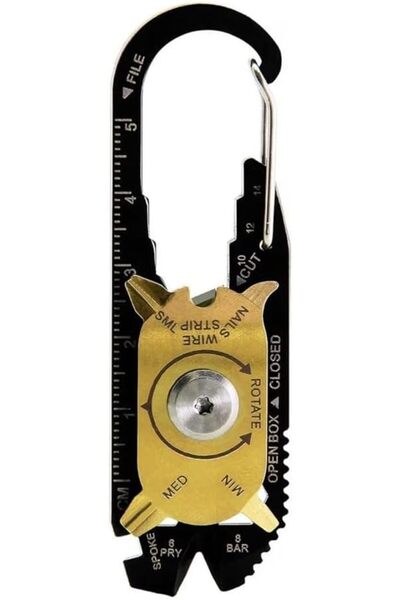 Generic 20-1 Carabine Metal Utility Pocket Tool with Scrub, Screwdriver, Cutt...