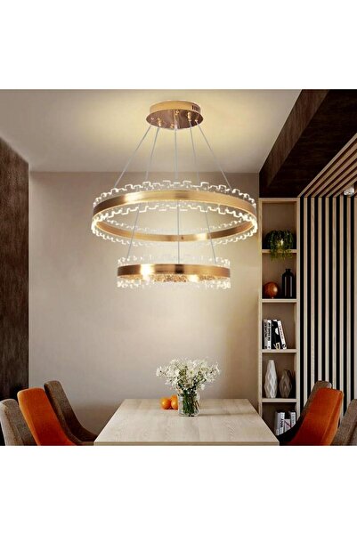 best power Gold Led Three-Level Hanging Chandelier for the Hall from