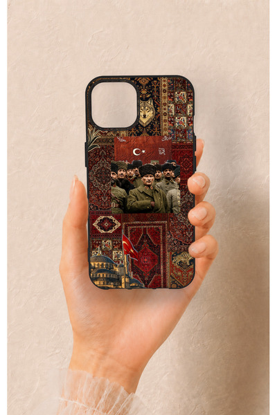 Vip Case iPhone 13 Compatible Bozkurt and Atatürk Patterned Silicone Case
