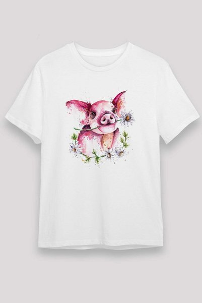 Darkhane Pig White Unisex T-Shirt T-Shirt