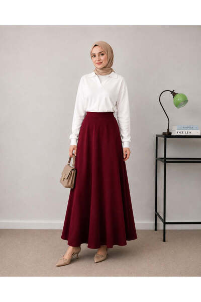 unika boutique Γυναικεία φούστα σκούμπα με ελαστική μέση και φαρδιά γραμμή
