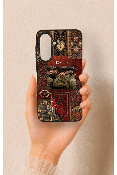 Vip Case Samsung A56 Uyumlu Bozkurt ve Atatürk Desenli Silikon Kılıf