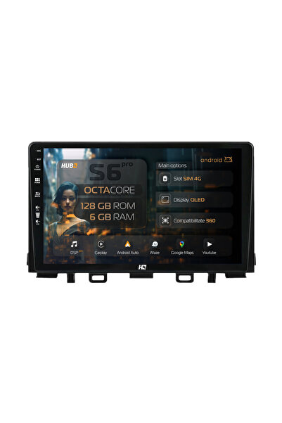 HUB64 Navigație Android Kia Rio (2017-2024), 9 inch, 6GB RAM, CarPlay și Andr...