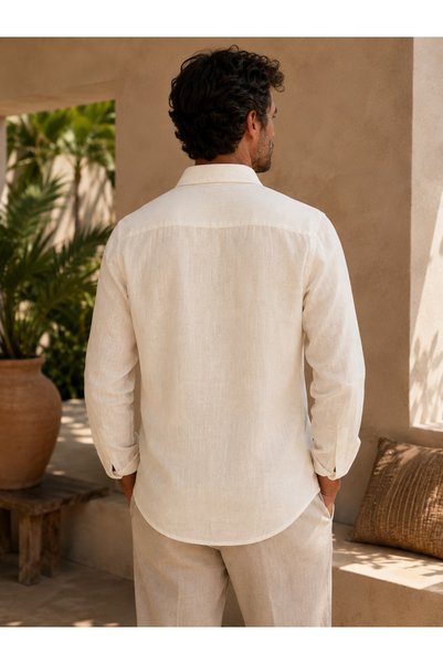 Evrano Timeless Elegance قميص كتان فاخر من إيفرانو
