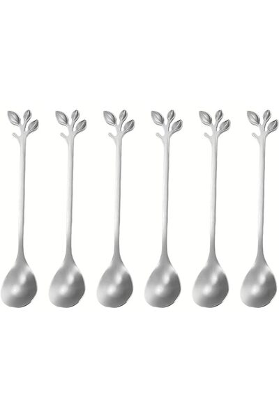 GoodTool Stainless Steel Spoons with Leaf Design, Mirror Polished Coffee & Ic...