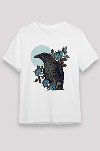Darkhane Karga Unisex Printed White T-Shirt - Tshirt