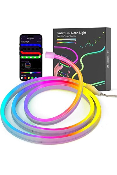 NALACAL LED Neon Rope Light 3.3FT/1M, RGB LED Strip App Controlled, Music Syn...