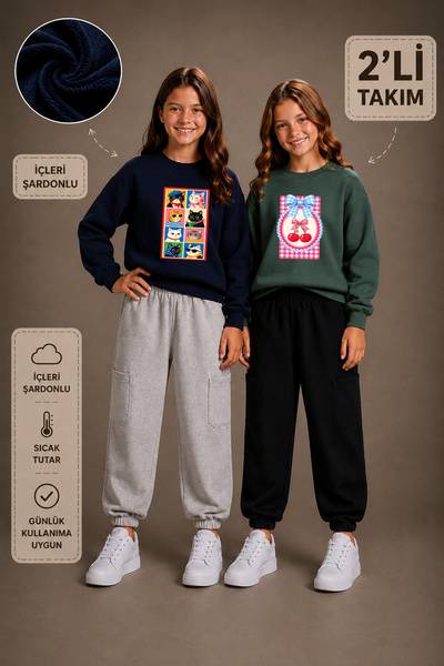 twins tailors Κοριτσίστικο σετ παιδικής φόρμας 2 τεμαχίων με στάμπα Pincess C...