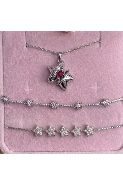 Heda Jewelry Starry Jewelry Set - Openable Star Necklace - Star Bracelet in t...