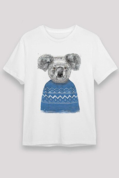 Darkhane Koala Unisex Printed White T-Shirt - Tshirt