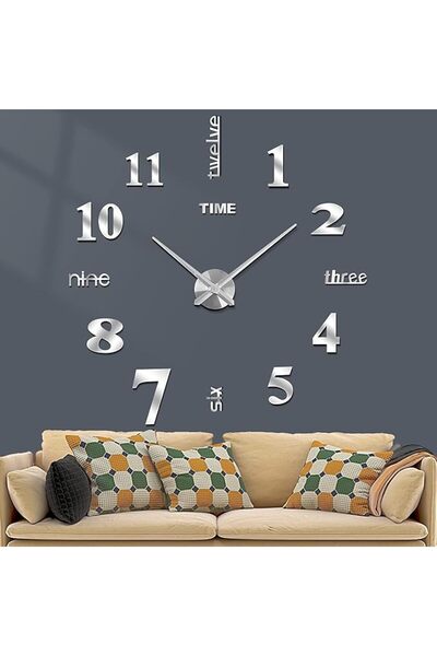 X SPRING 3D DIY Wall Clock, Extra Large Modern Design with Mirror Numbers and...