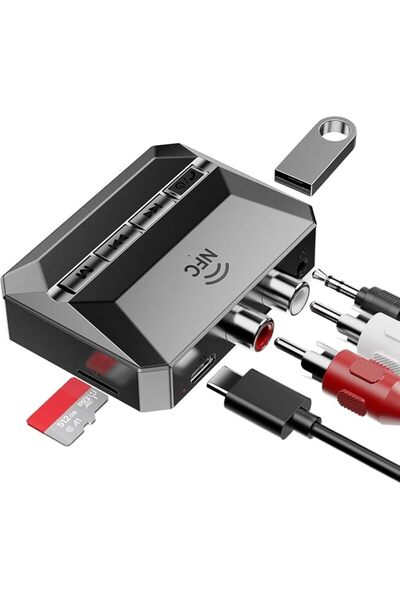 XICEN محول بلوتوث 5.3، محول بلوتوث إلى RCA مع تقنية NFC، منفذ AUX 3.5 ملم، US...