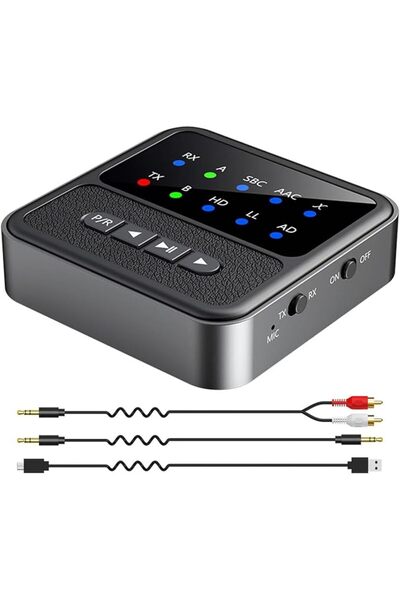 KASTWAVE جهاز إرسال واستقبال صوتي بتقنية البلوتوث 5.4، محول سماعات رأس مزدوج ...