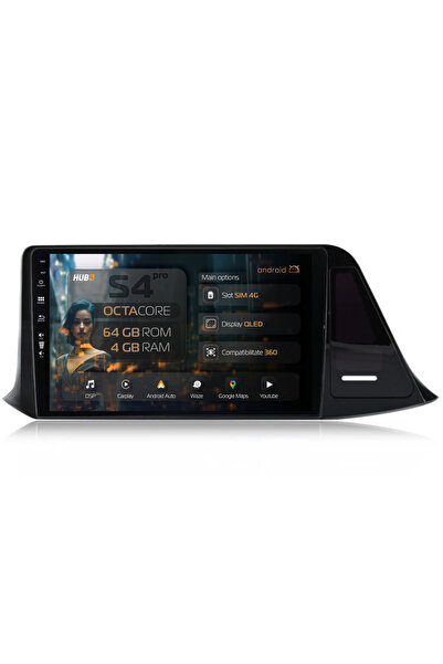 HUB64 Navigație Android Toyota CHR (2016-2020), 9 inch, 4GB RAM, CarPlay și A...