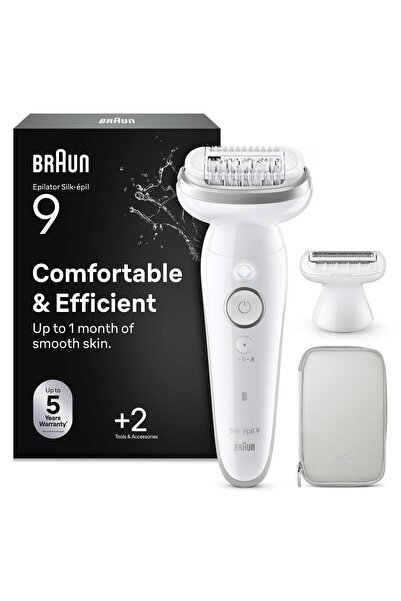 Braun Silk·épil 9 Epilatör, Islak ve Kuru, Kalıcı Pürüzsüz Cilt, 9-030
